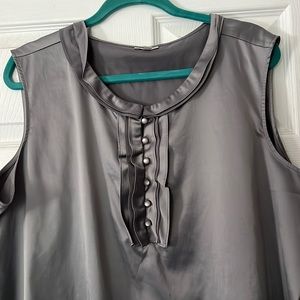 Talbot’s women’s blouse. Metallic grey in color.